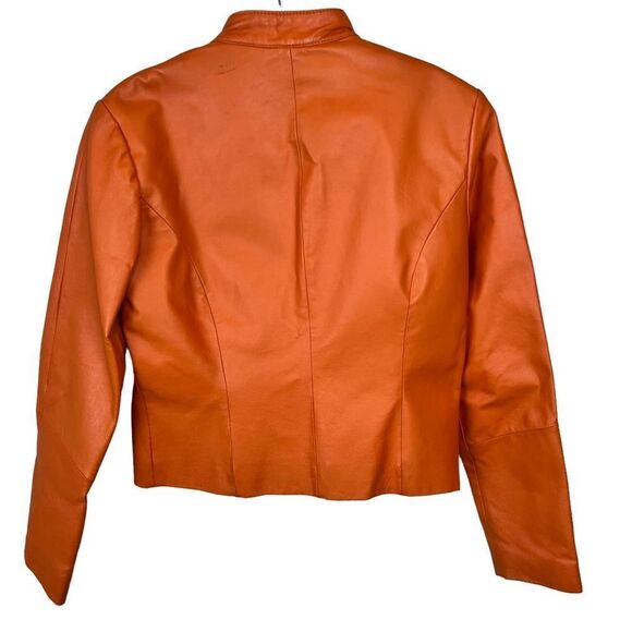 Wilson’s Leather Maxima Orange Leather Zip Moto Jacket - Picture 16 of 16